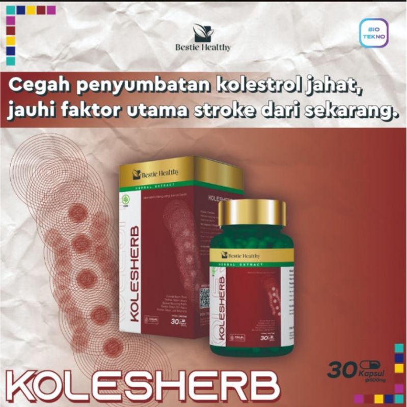 

Bestie Healthy KOLESHERB isi 30 kapsulCegah penyumbatan kolesterol jahat Ekstrak buah pare asam jawa bawang putih daun teh hijau daun jati belanda