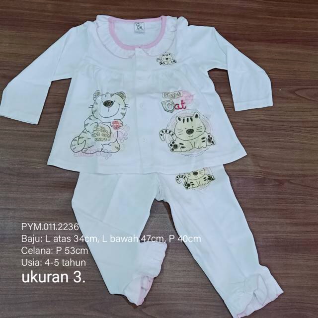 Piyama anak perempuan 1-4th / baju celana tidur anak perempuan / pakaian tidur anak