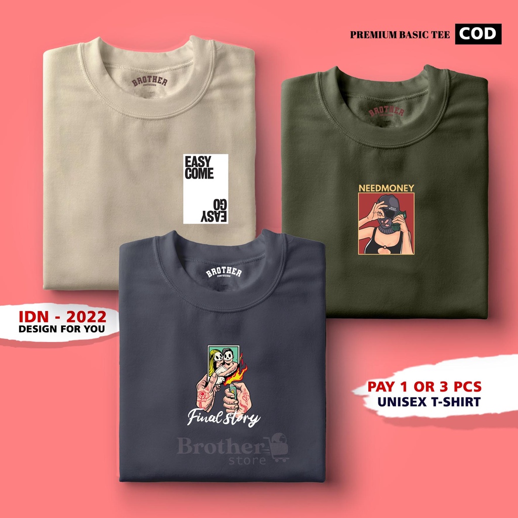 BUY 1 OR 3 PCS ( PROMO COD ) BROTHER STORE / Kaos Distro100% Catoon Combed 30s / ArticelEFN