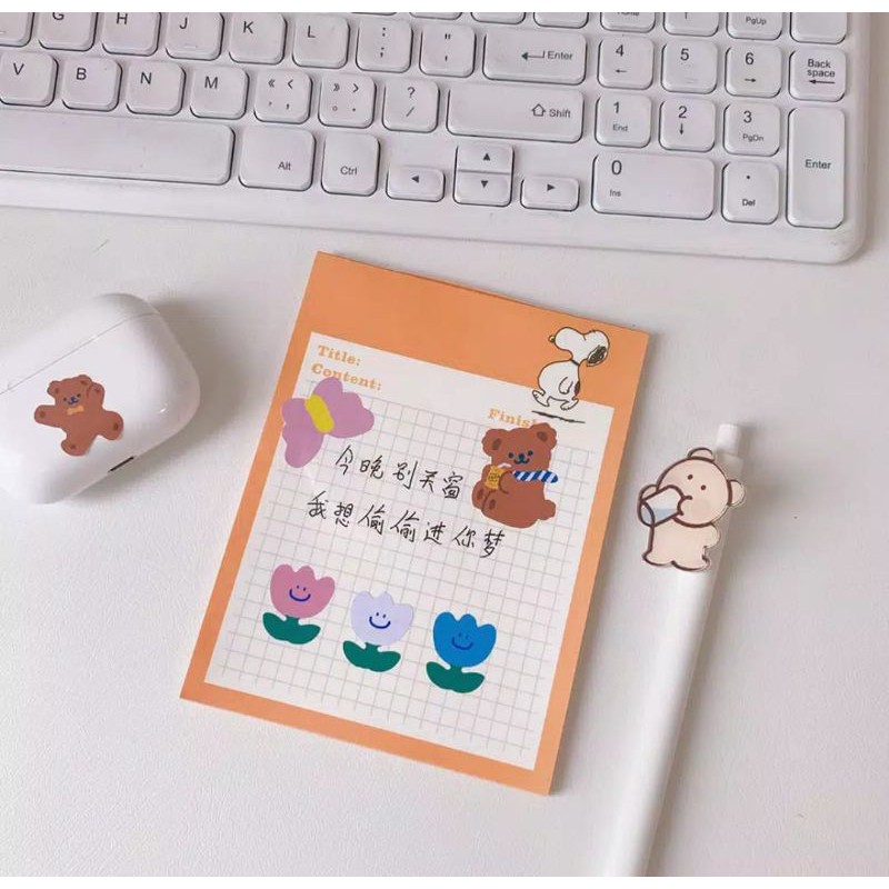 cake bear sticker PET PVC dekorasi journaling beruang lucu 016