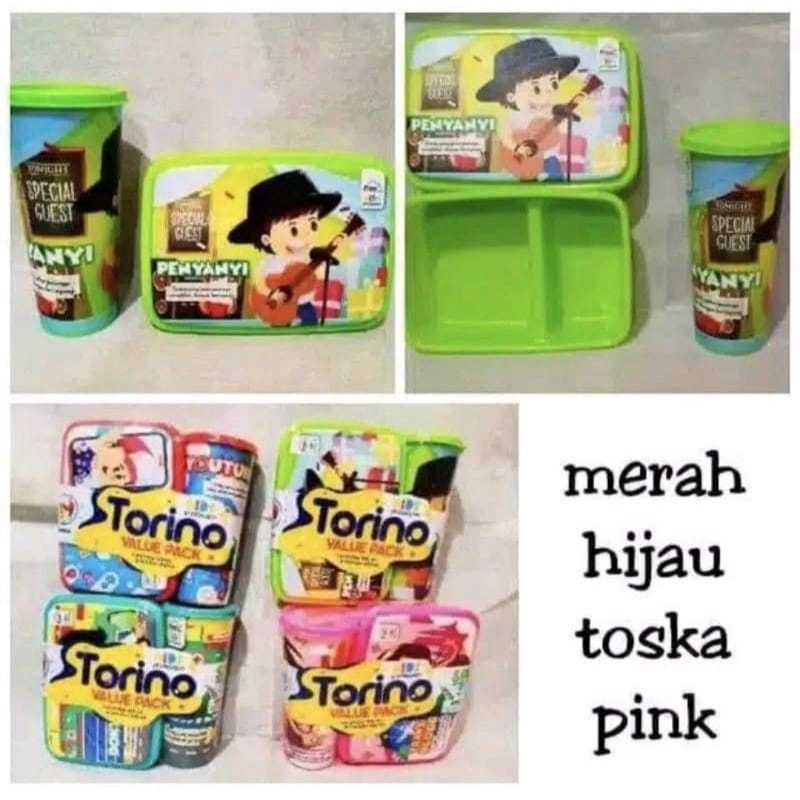 LUNCH BOX TORINO SET GELAS / BISA COD
