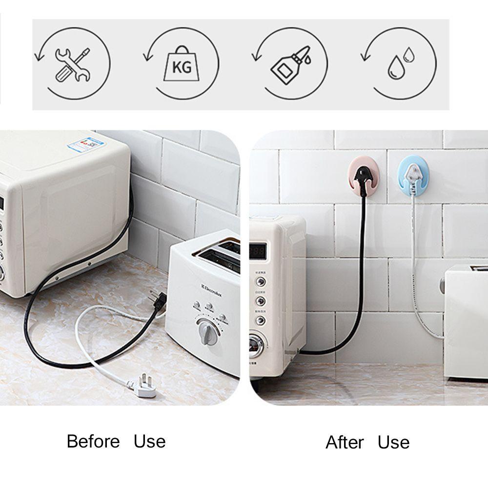 Solighter Kait Penyimpanan Dinding Kamar Mandi Kreatif Kabel Listrik Socket Holder Gantungan Perekat Rumah