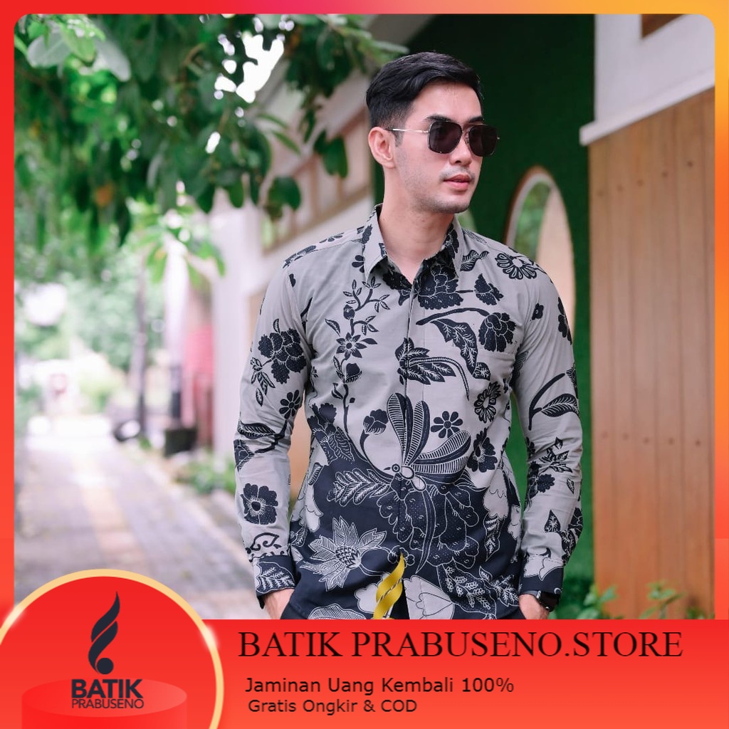 Ranu Kumbolo Kemeja Kerja Kantor Batik Pria Lengan Panjang Branded Slimfit Original Prabuseno Atasan