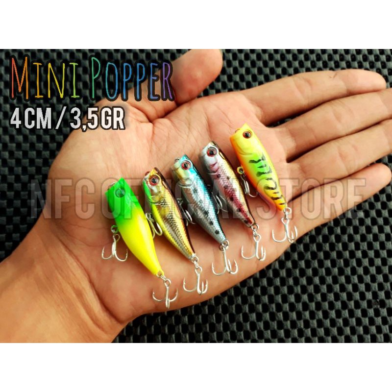 Mini Popper 4cm / 3,5gr Hook Tajam anti karat BEST KILLER ACTION for ultralight casting