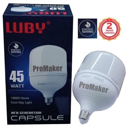 Lampu LED Putih 45 Watt Bohlam Capsule Luby New Generation Samsung Inside SNI Original