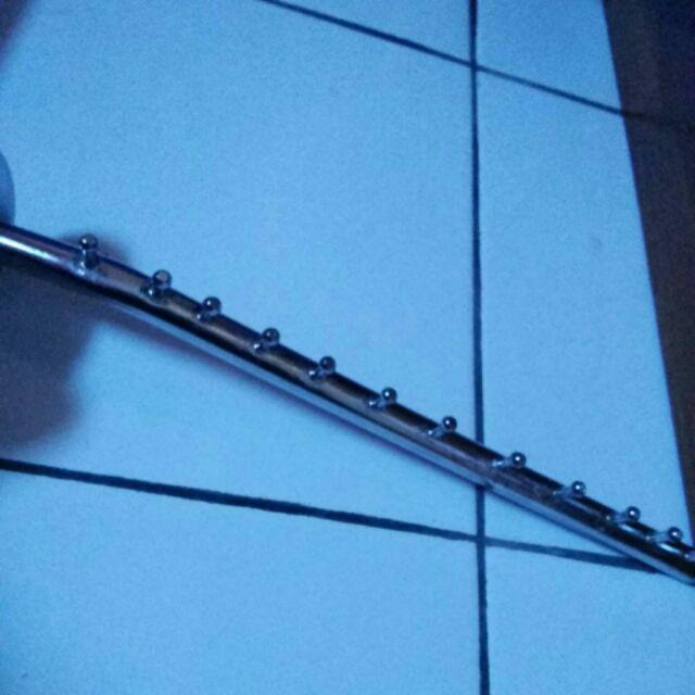 Hanger Suling 9 Titik Tempel Tembok Organizer Display Gantungan Baju Serbaguna