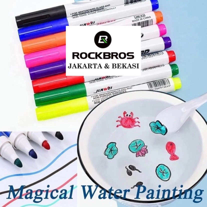 Mainan Spidol Air Ajaib Dan Sendok Mengapung Viral Floating Marker Magic Pen Anak Sensory Drawing Gambar Menggambar New Original