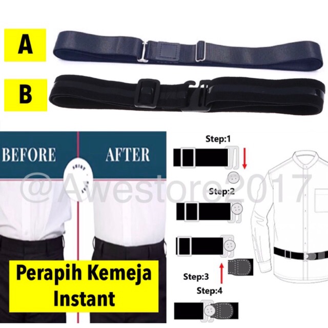 Shirt Suspender Intactor Leg Suspenders Holder Penahan Perapih Kemeja