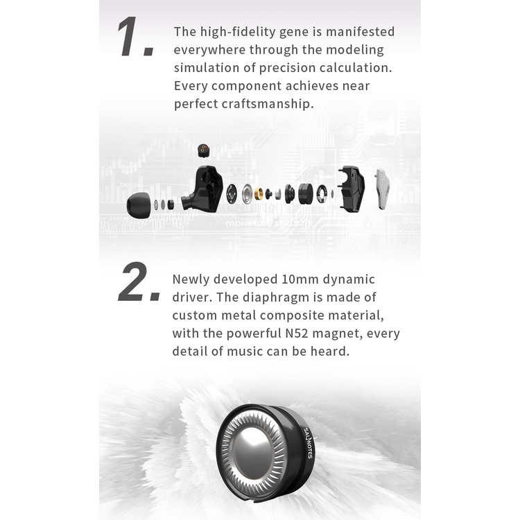 7hz Salnotes Zero HiFi 10mm Dynamic Driver In Ear Earphone IEM Metal Composite Diafragma N52 Magnet Tipe C Versi Baru