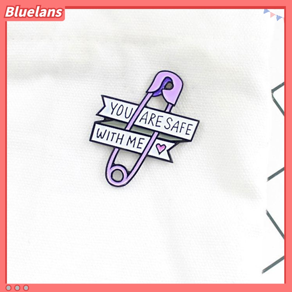 Bluelans Fashion Letters YOU ARE SAFE WITH ME Alloy Enamel Brooch Pin Badge Clip Gift