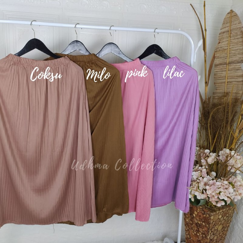 ROK PLISKET LILAC MAYUNG SIZE S-XL / BAWAHAN MUSLIM PREMIUM WARNA LILAC