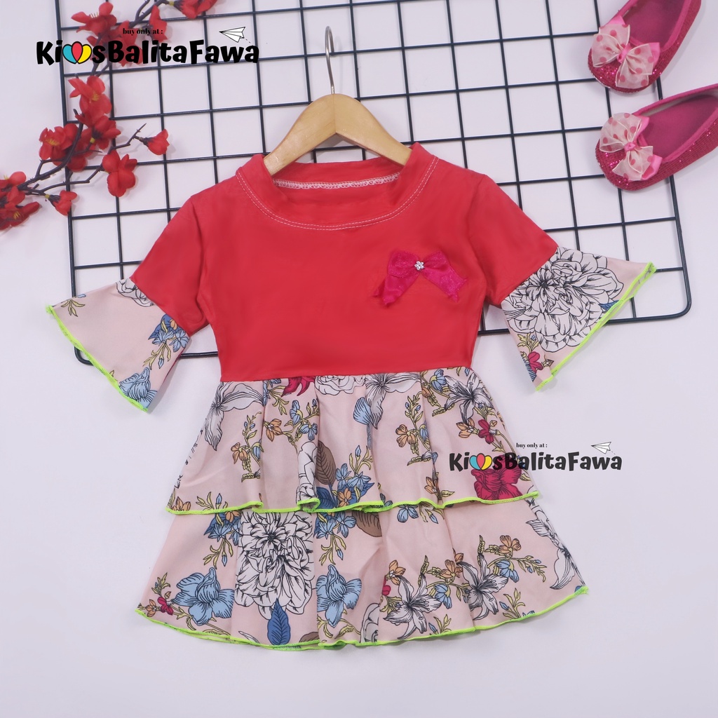 Dress Syifa uk Bayi 3-12 Bayi / Gaun Pesta Murah Baju Baby Perempuan Grosir Dres Lengan Panjang