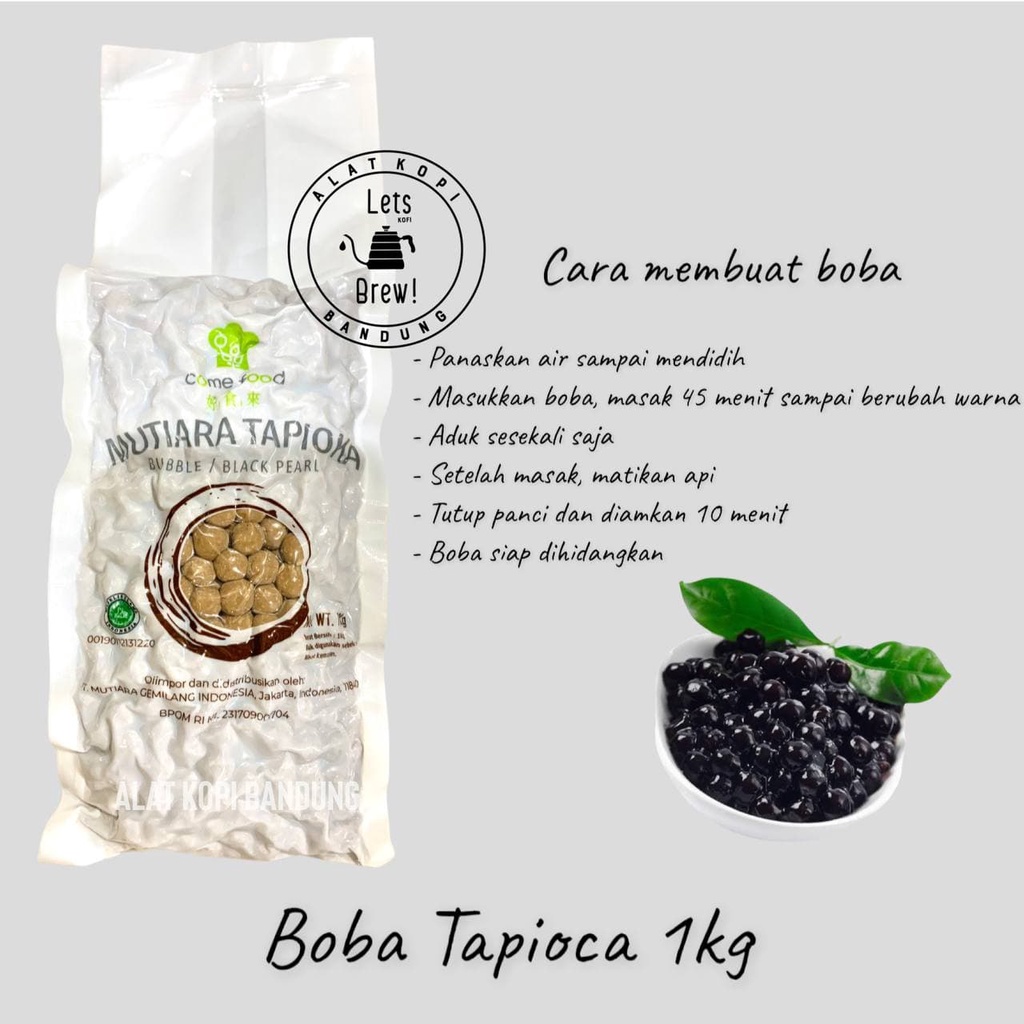 

Comefood Boba Tapioka Pearl / Topping Boba 1kg & 3kg