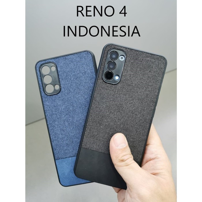 OPPO RENO 3 / RENO 3 PRO / RENO 4 / RENO 4 PRO / RENO 4F VERSI INDONESIA SOFT CASE FABRIC DENIM COVER