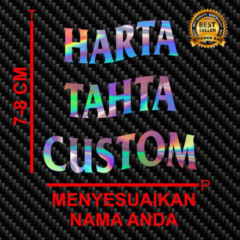 STICKER HARTA TAHTA CUSTOM HOLOGRAM