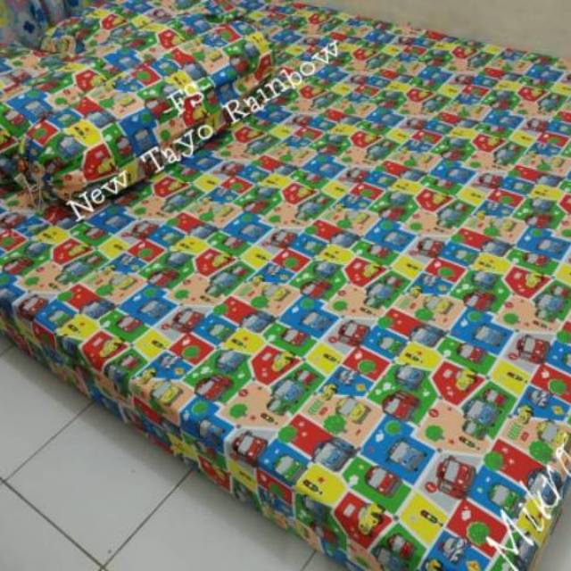 SPREI Seprei Murah Motif Karakter New Tayo Rainbow HomeMade Berkualitas