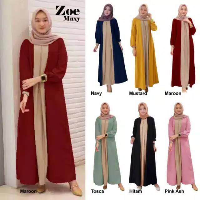 Zoe maxy baju gamis pakaian wanita dress fashion muslim