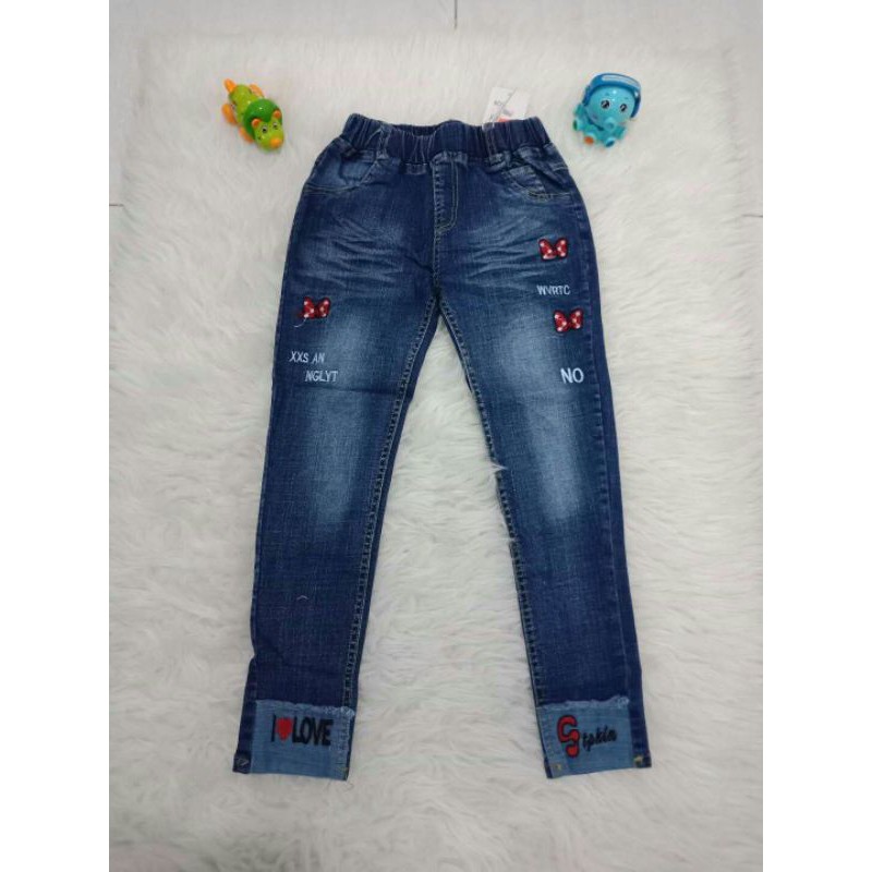 celana jeans anak cewek tanggung bahan premium