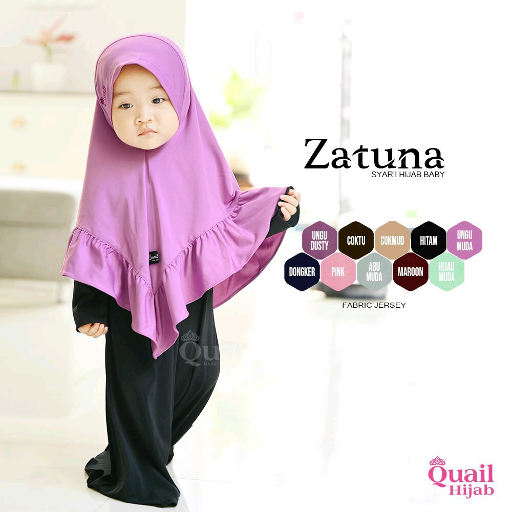 [GARANSI TERMURAH] JILBAB BAYI ZATUNA SYARI HIJAB BABY FABRIC JERSEY ORI QUAIL HIJAB YOGYAKARTA