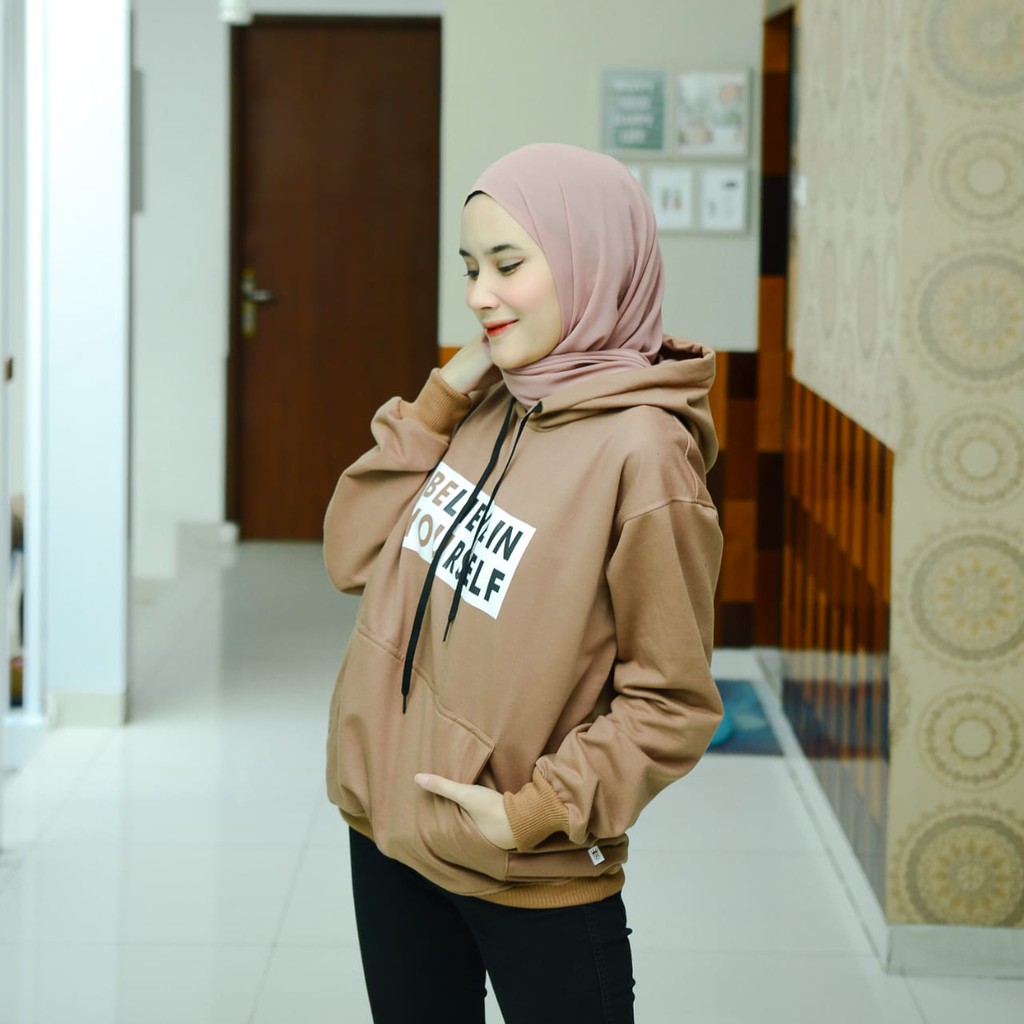 Believe in Your Self/ hoodie wanita tebal