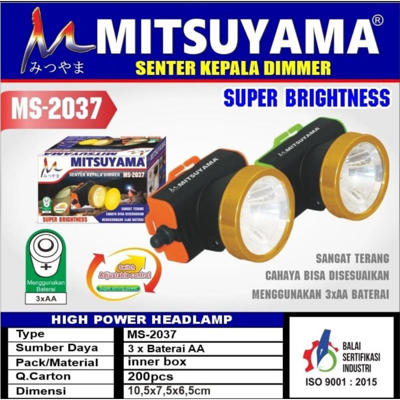 Senter Kepala MS-2037 Super Terang // Senter Baterai