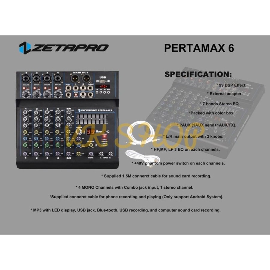 MIXER AUDIO ZETAPRO PERTAMAX 6 / PERTAMAX6 ORIGINAL 6 CHANNEL