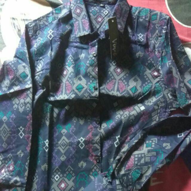 Ameliashop16 Kemeja Batik Songket Torpedo M L Xl Xxl Xxxl