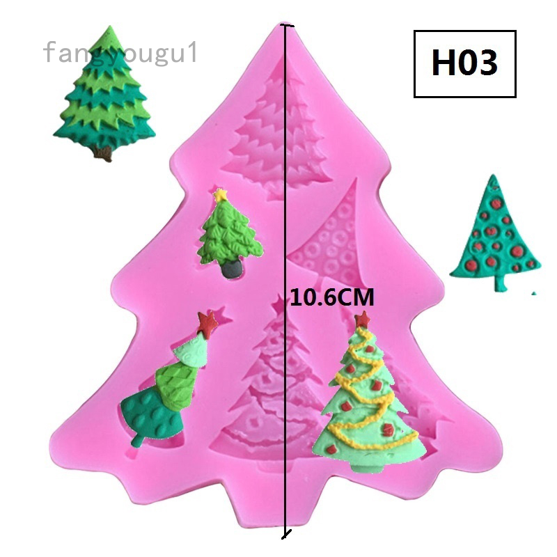 Fangyougu1 Id 3d Cute Cake Moulds Silicone Christmas Tree Deer Santa Claus Fondant Cake Decor Candy Cake Tools Shopee Indonesia