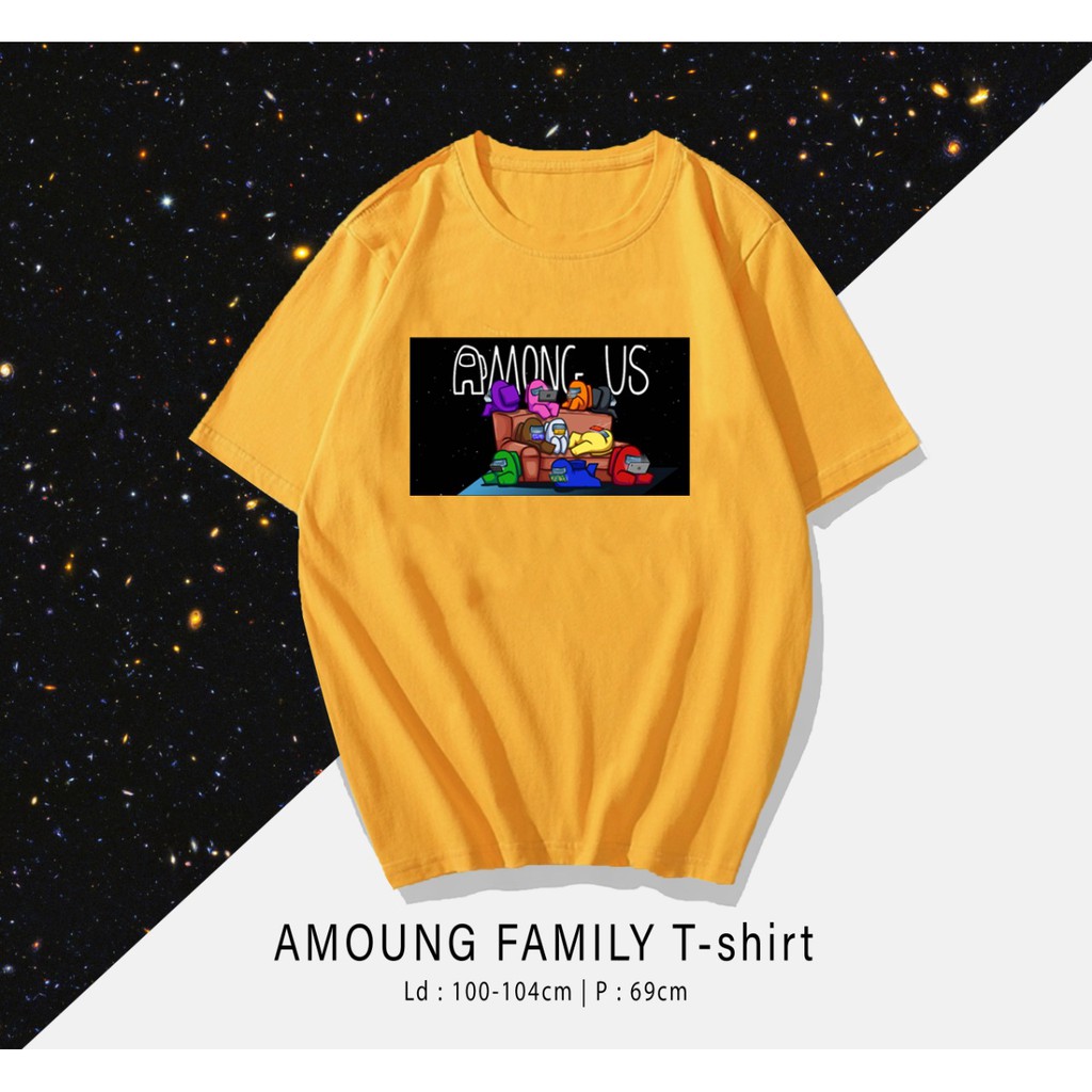 AMONG US FAM LUCU   / TERMURAH BAJU KAOS KATUN WANITA/ PRIA UNISEX LENGAN PENDEK / TUMBLR TEE