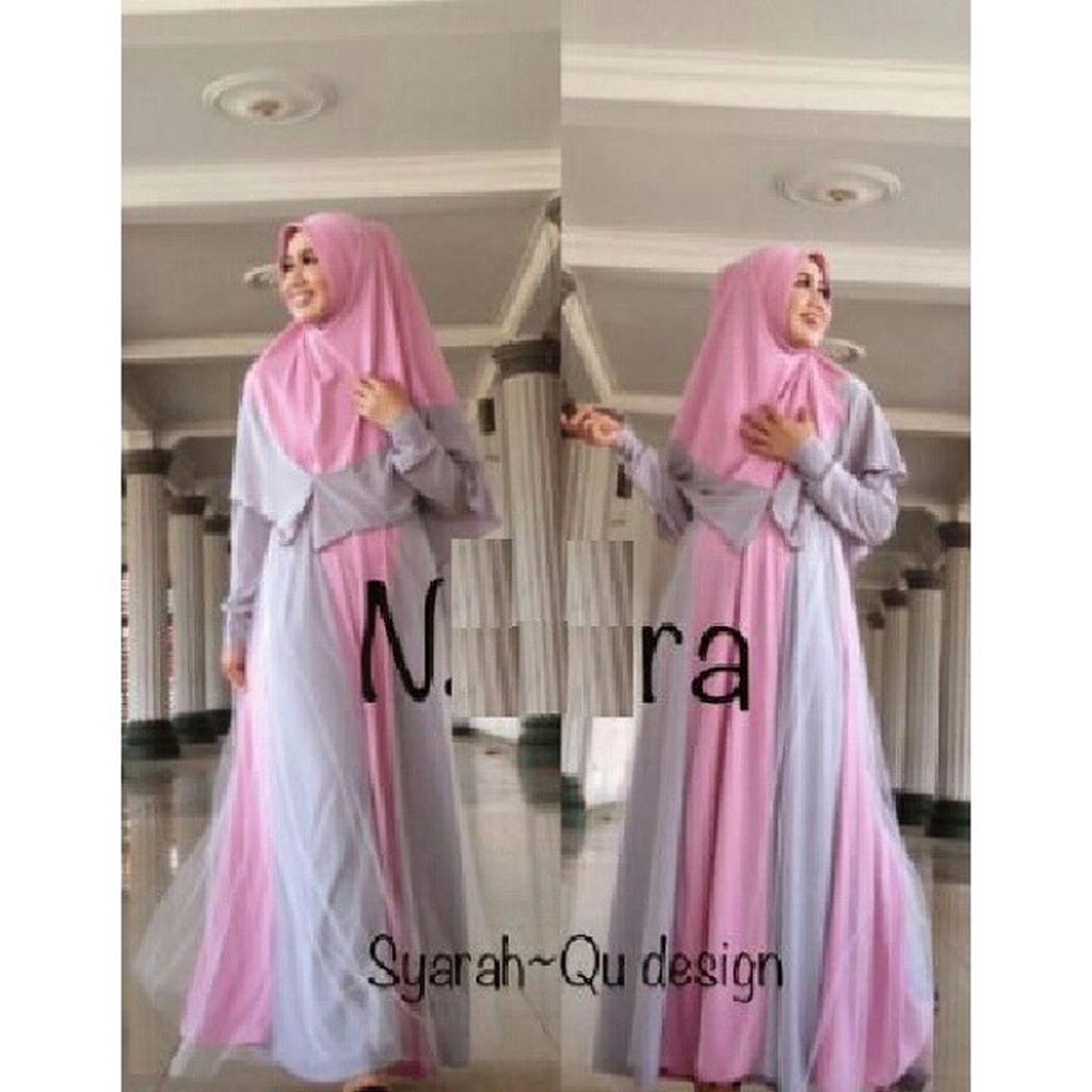 stelan long dress tile nindira + hijab