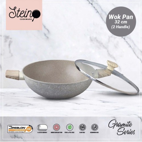 STEIN Cookware Wok Pan 32 cm with Lid / Wajan STEIN