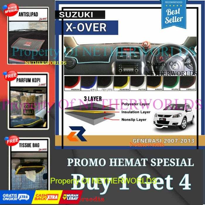 BUY 1 GET 7|| Alas cover dashboard Mobil Suzuki X-Over 2007-2013/karpet dashboard Suzuki X-OVER 2007