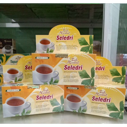 TEH HERBAL DAUN SELEDRI AMPUH MENURUNKAN DARAH TINGGI, KOLESTEROL, MENGOBATI PUSING &amp; MIGRAIN HALAL IZIN BPOM