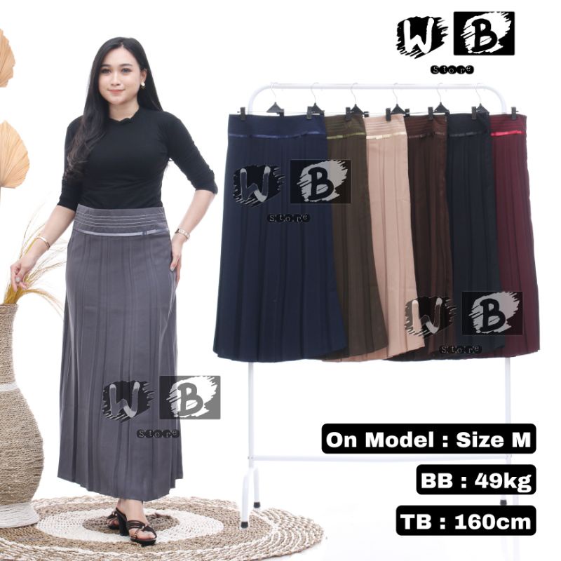 ROK KERJA PLISKET WANITA / ROK REMPEL KERJA / ROK KERJA FORMAL / ROK KANTOR / ROK PLISKET PREMIUM