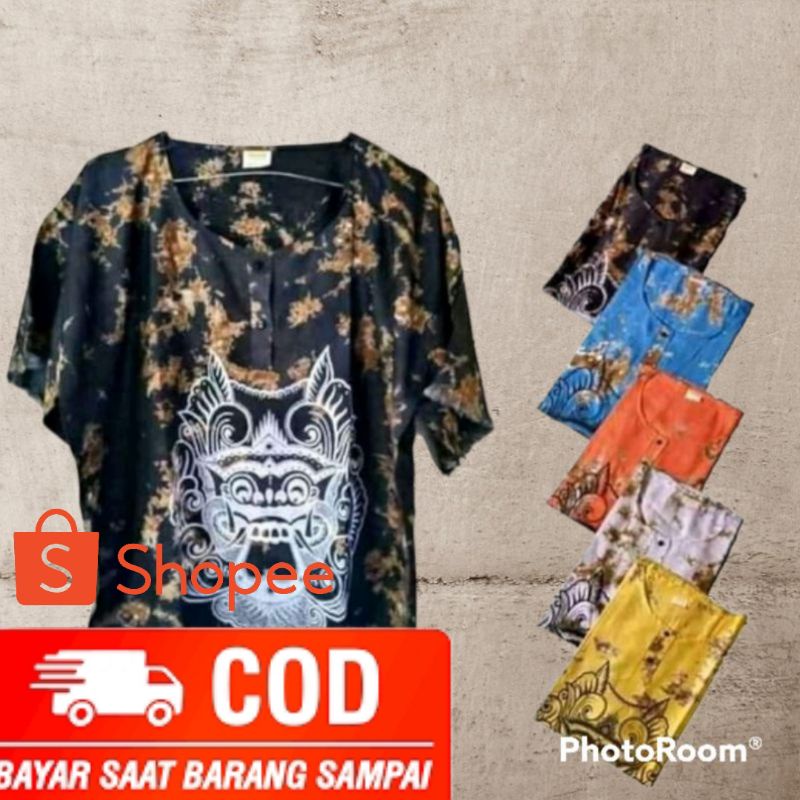 Baju Bali Barong Jumbo XXL Baju Pria Wanita Santai Rayon Tebal Baju Bali Jumbo/CUCI GUDANG KAOS BALI