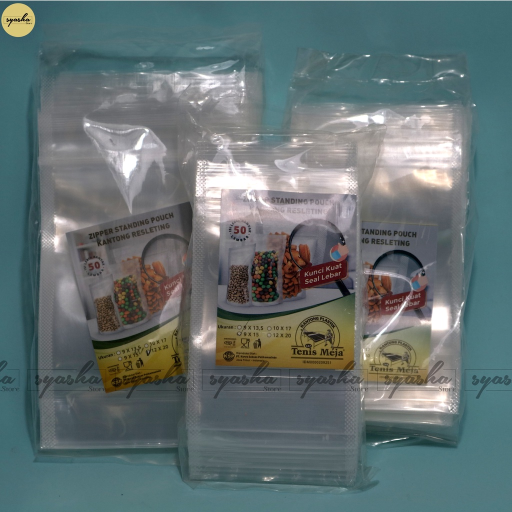 Kantong Plastik Zipper Resleting Standing Pouch Pudot Pudding Sedot UK10x17