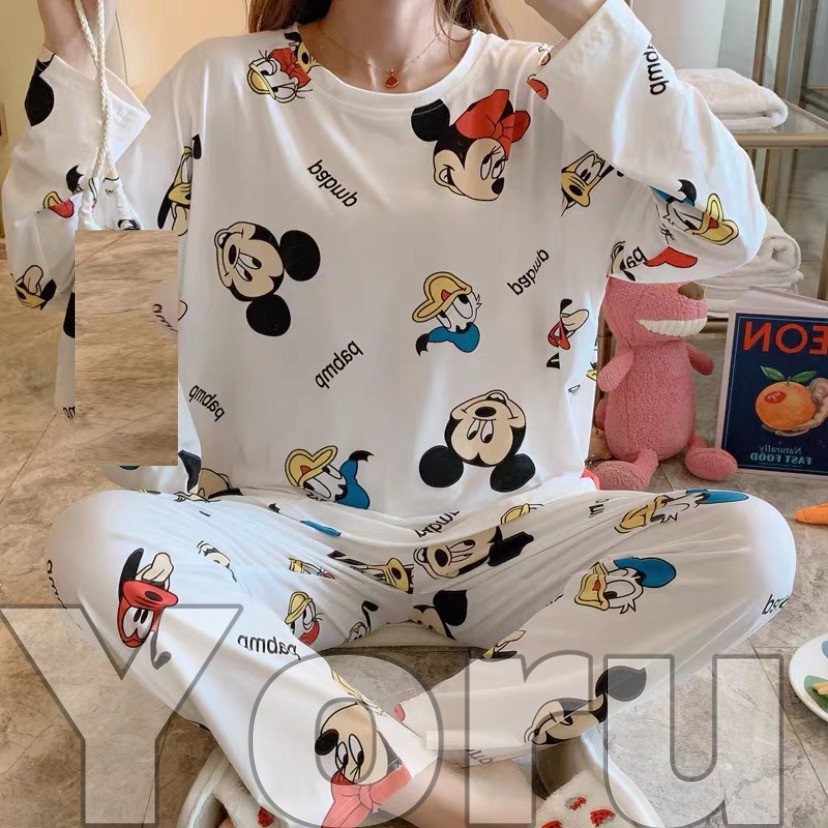 Pamelo Cod baju tidur PP/3/4 import/20 corak/baju tidur import/fashion wanita/baju tidur murah/bangk-PP66 di$ni putih