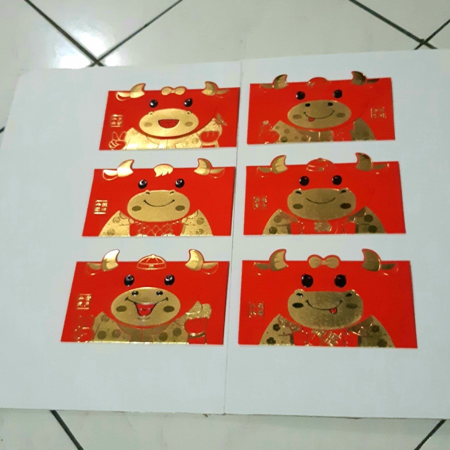 

Angpao Imlek 2021 Shio Kerbau LL0264 Termurah LIMITED EDITION Isi 6pcs Kertas Dove Emboss Emas