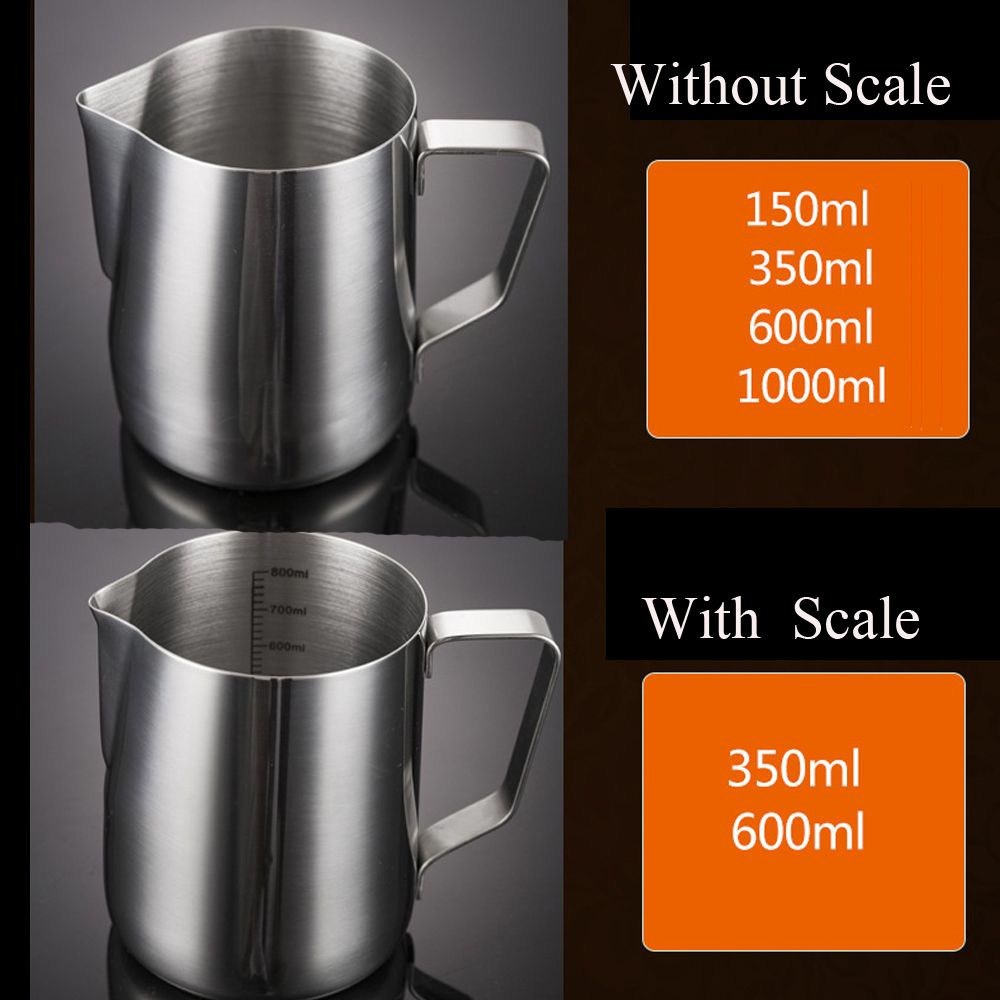 WONDERFUL Household Coffee Cup Kitchen &amp; Dining Pitchers Jug Milk Frothing Mug Liquid Measure Stainless Steel Espresso Latte Drinkware Foam Container