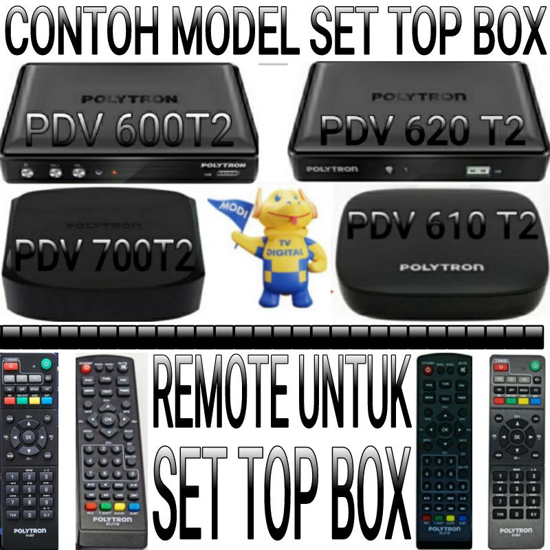 REMOTE UNTUK SET TOP BOX POLYTRON LANGSUNG/TINGGAL PAKAI