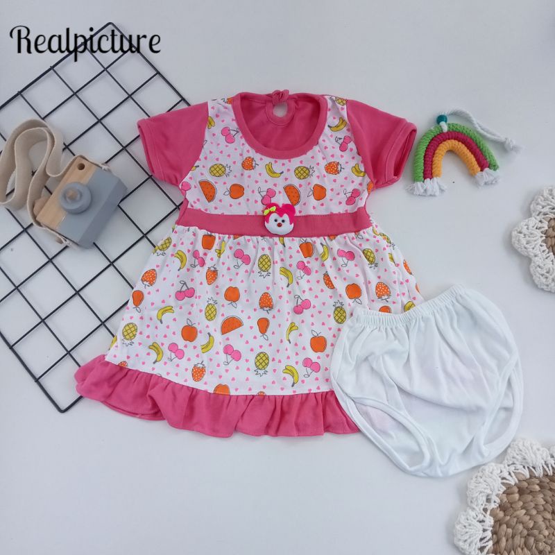 Baju bayi perempuan/set Dress bayi 3bln -1 tahun