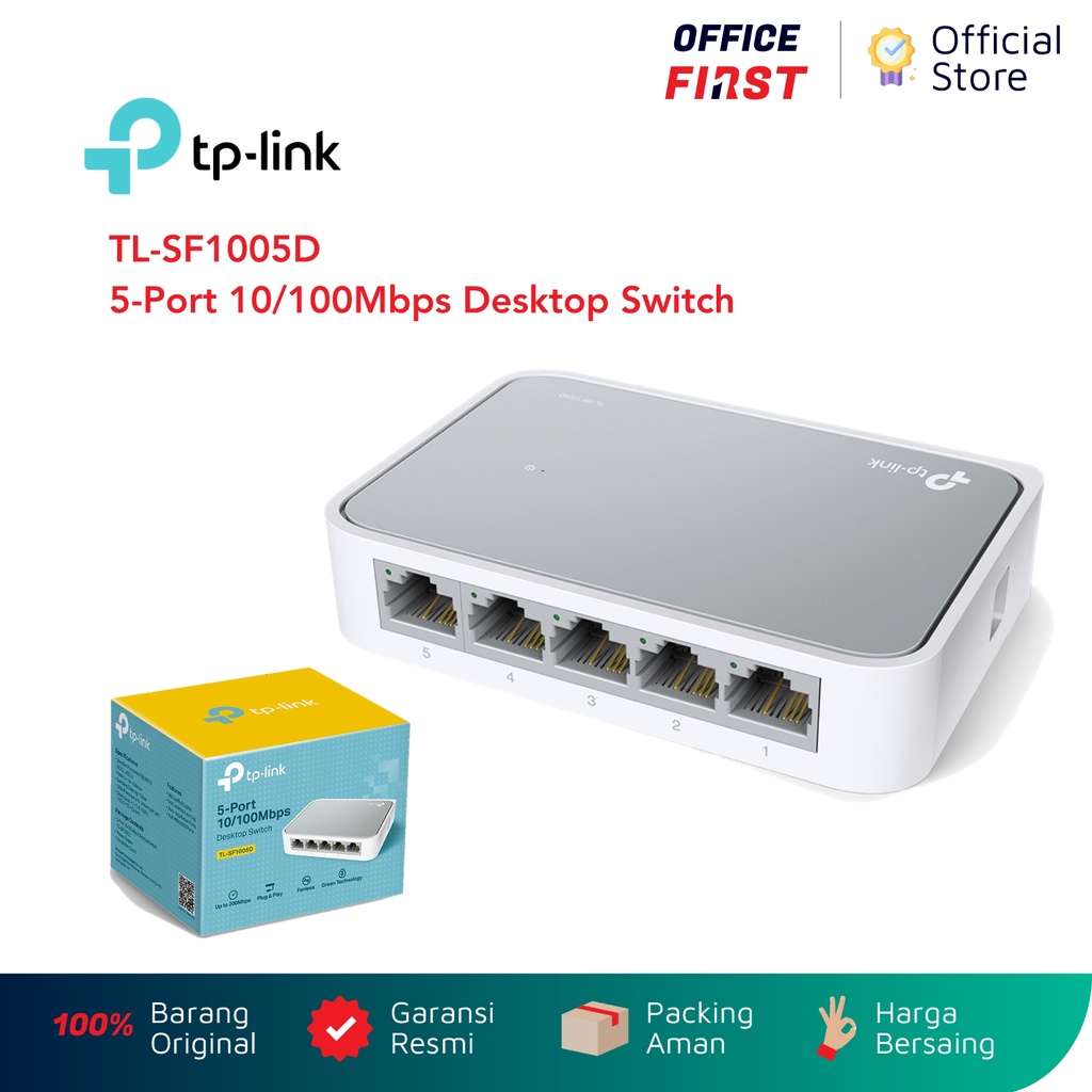 TP-Link TL-SF1005D 5 Port 10 / 100Mbps Desktop Switch TLSF1005D