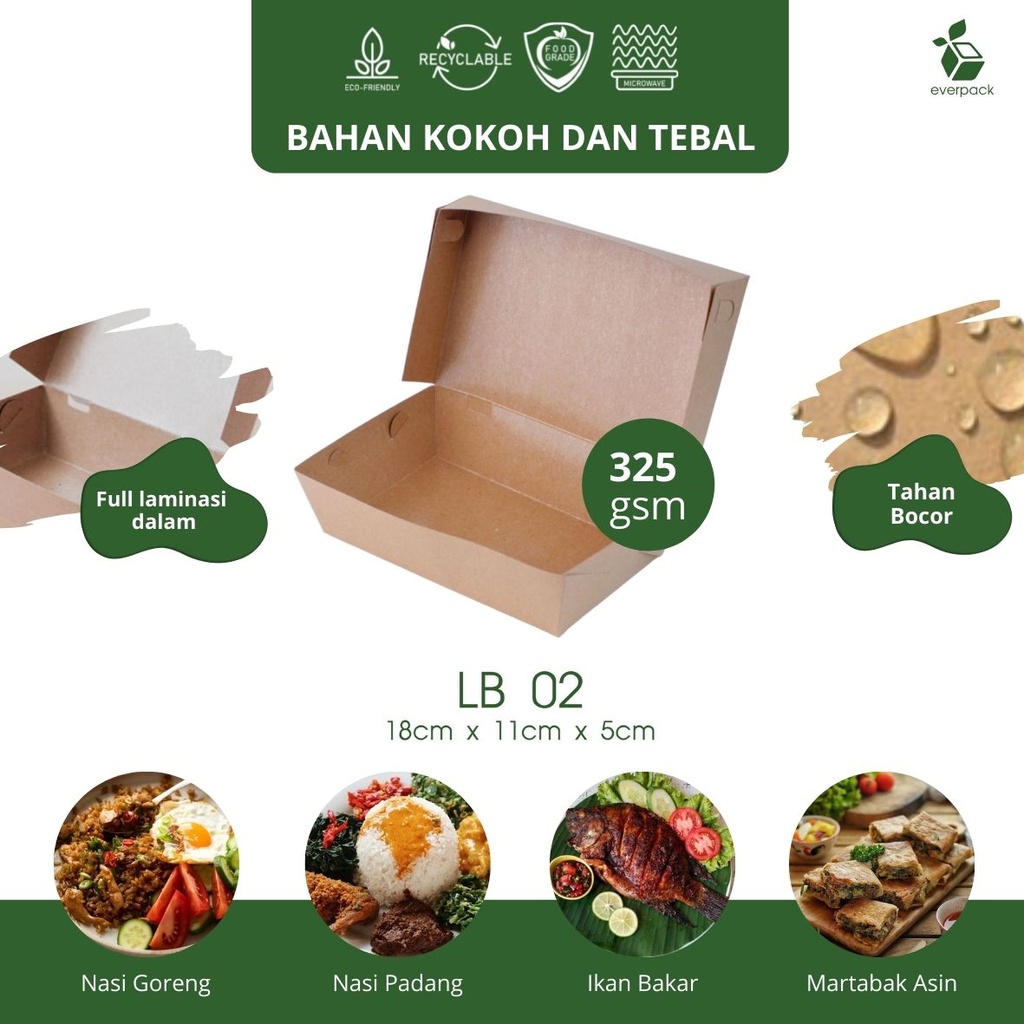 

Lunch Box Paper (18x11x5 | 290 gsm) | Kraft Paper Laminasi | Kemasan Nasi Goreng | Cake Cookies | Kemasan Makanan | Kado | Ayam Goreng Surundeng | Ayam Geprek | Dus | Kardus