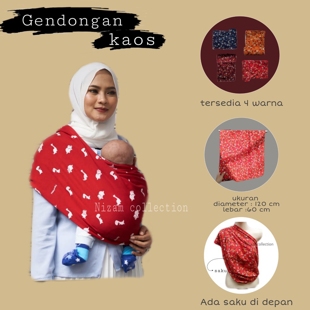 geos gendongan kaos / sling bayi / gendongan bayi instan ukuran all size