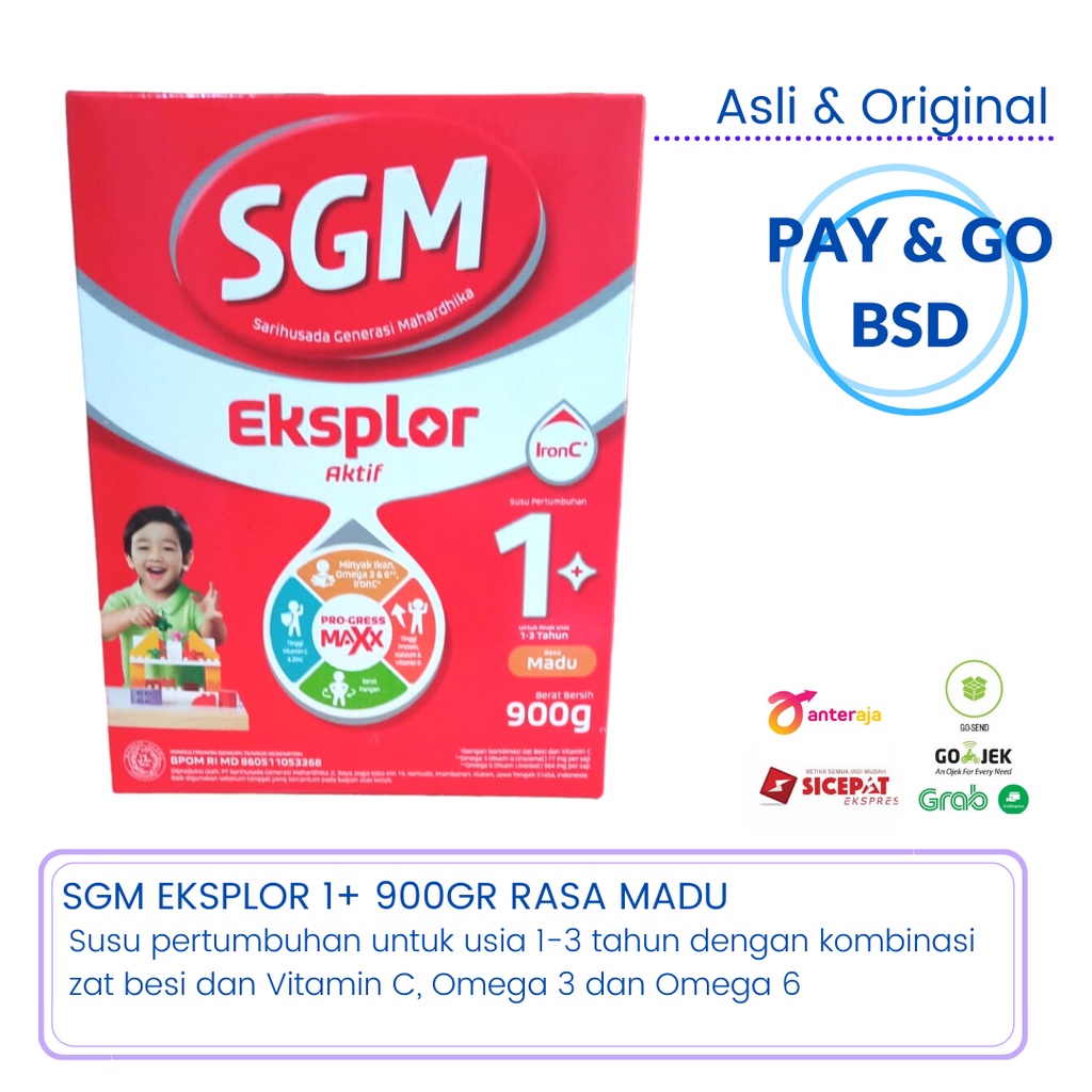 SGM EKSPLOR 1+ SUSU PERTUMBUHAN USIA 1-3 TAHUN RASA MADU 900GR