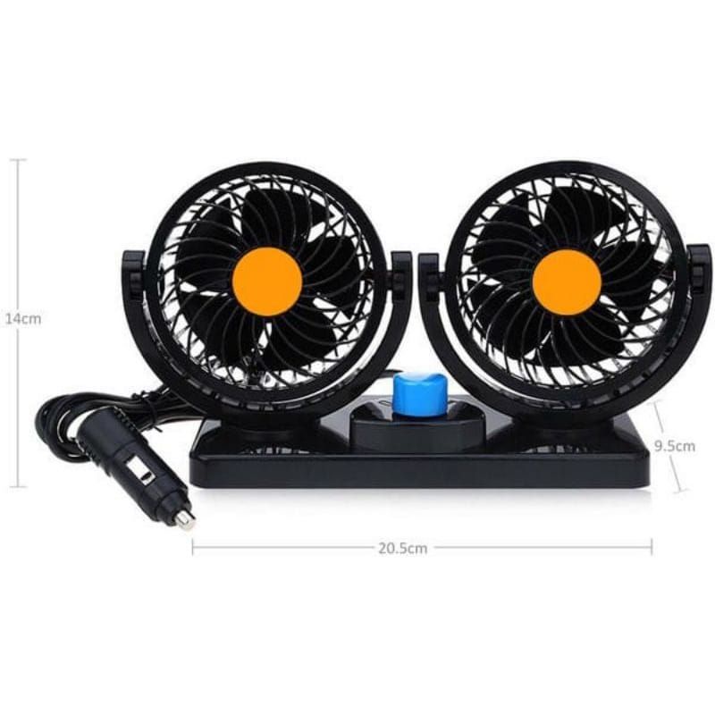 Kipas Angin Mobil 12v Double-Headed Fan Aksesoris mobil ⭐ Mrlion ⭐