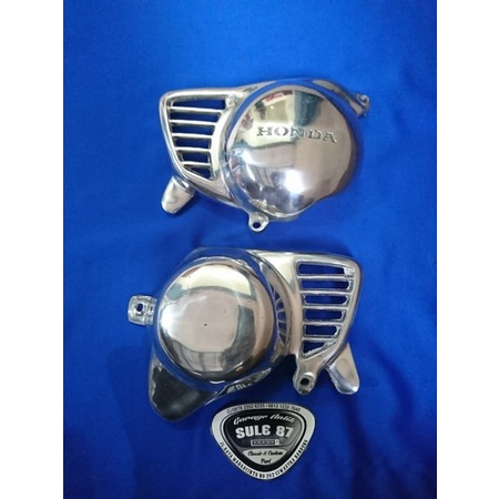tutup blok magnet dan blok kopling kiri kanan astrea grand modif honda c70 bahan almunium Motor