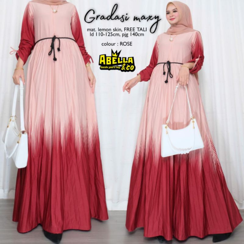 Gradasi Maxy By:Abella/Gamis/Dress/Dress Muslim/Fashion Muslim Wanita/Dress Murah