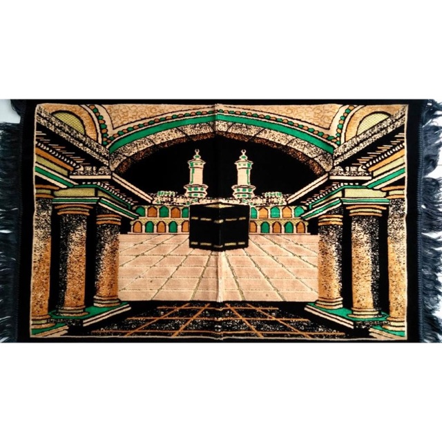 Karpet permadani hiasan pajangan dinding bludru 68 cm x 110 cm oleh oleh haji dan umroh