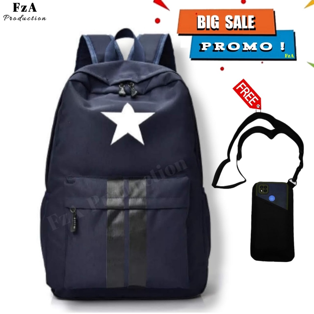 Big Promo..Tas Ransel Distro sekolah kuliah Kerja Pria 4286CV Tas Premium Gratis Sako Wallet